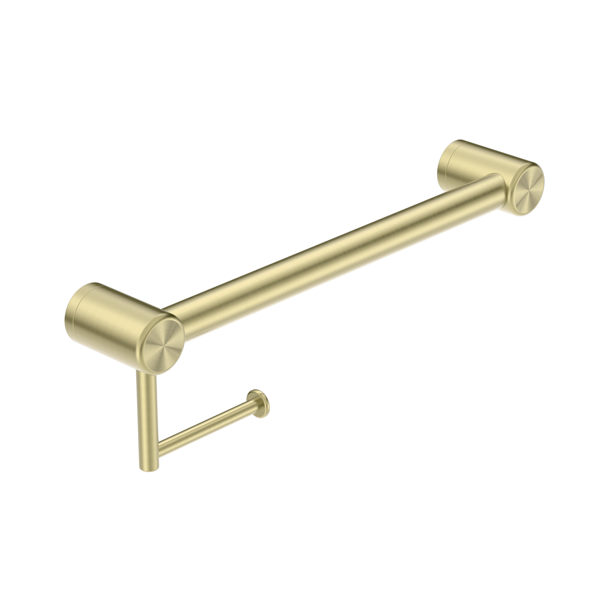 Nero Mecca Care 32mm Grab Rail Toilet Roll Holder 450mm Brushed Gold Buildmat