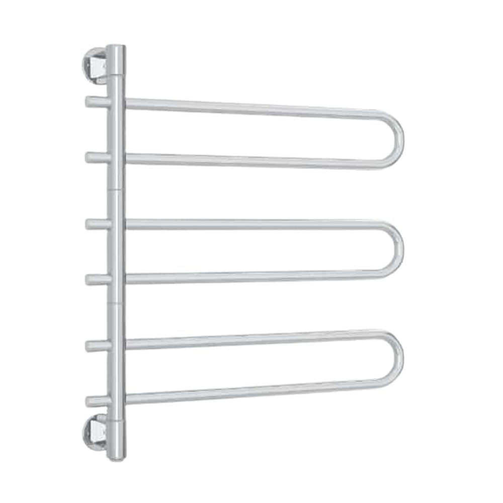 Thermogroup Straight Round Swivel Heated Towel Rail 675mm Polished Stainless Steel Buildmat