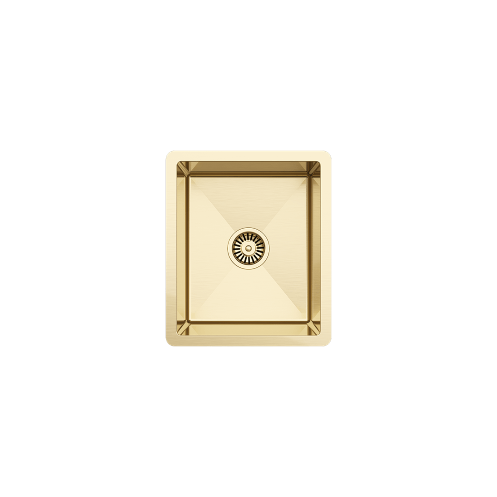 Brushed Brass Gold Maya 380x450 Single Bowl Sink – Buildmat