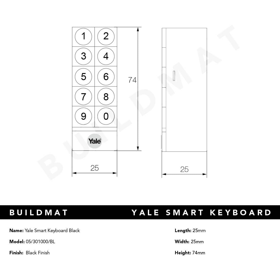 Yale Smart Keypad Black