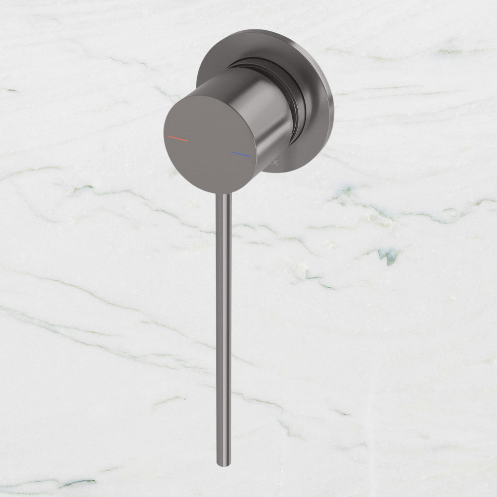 Vivid Slimline SwitchMix Shower / Wall Mixer 60mm Backplate and Extended Lever Brushed Carbon