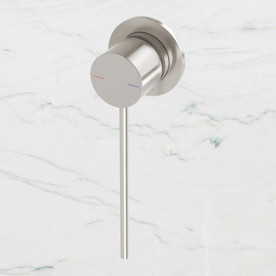 Vivid Slimline SwitchMix Shower / Wall Mixer 60mm Backplate and Extended Lever Brushed Nickel
