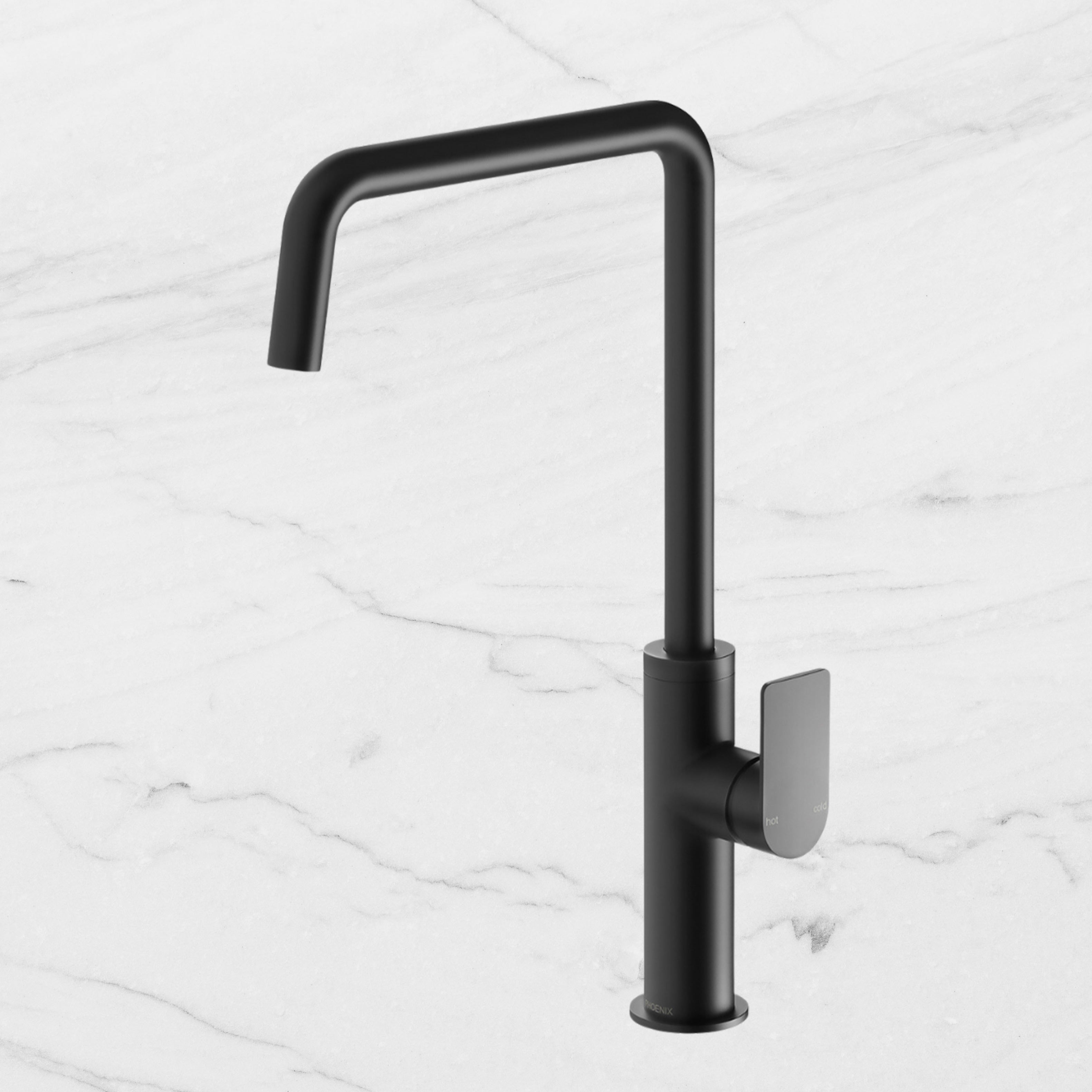 Mekko Matte Black Sink Mixer 190mm Squareline