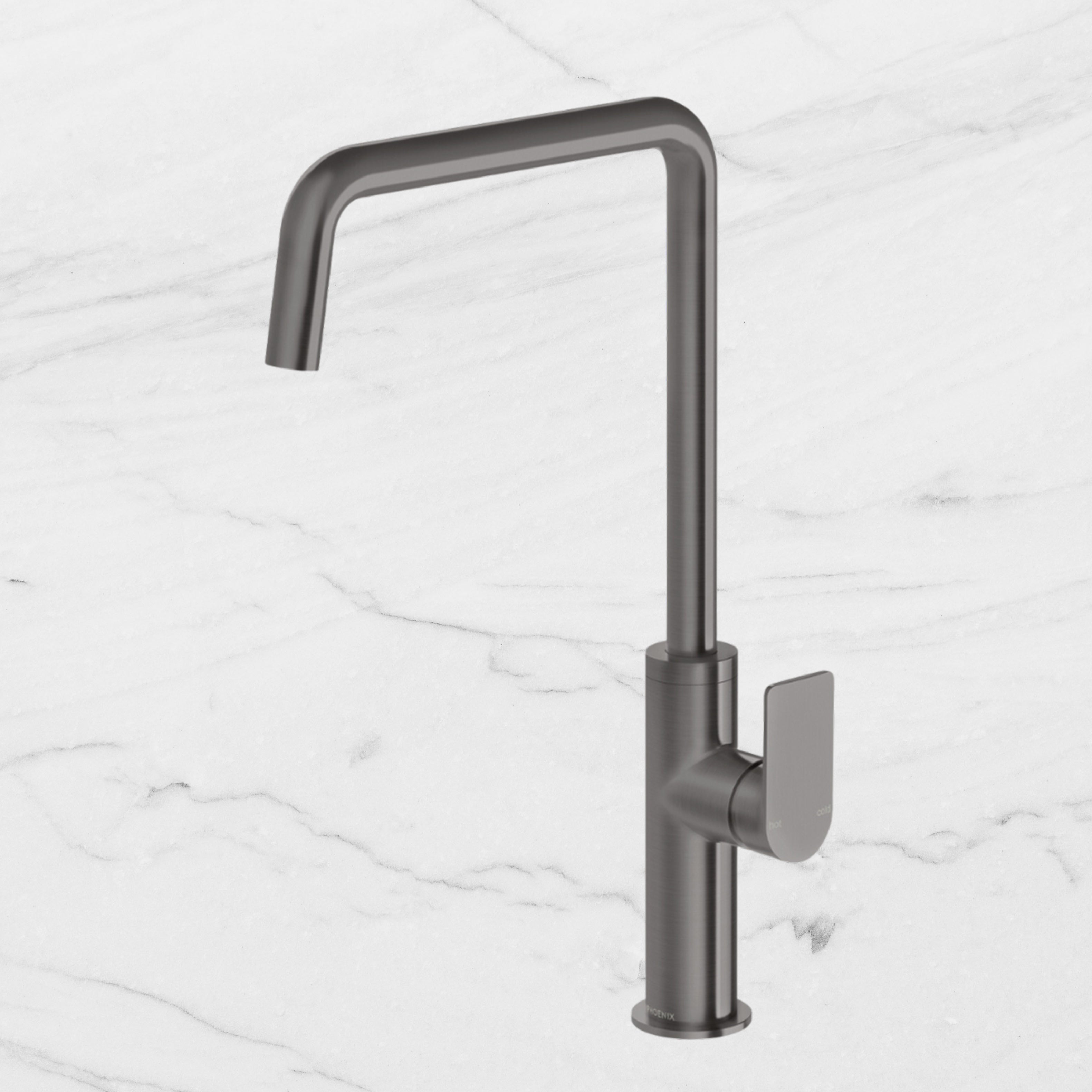 Mekko Brushed Carbon Sink Mixer 190mm Squareline