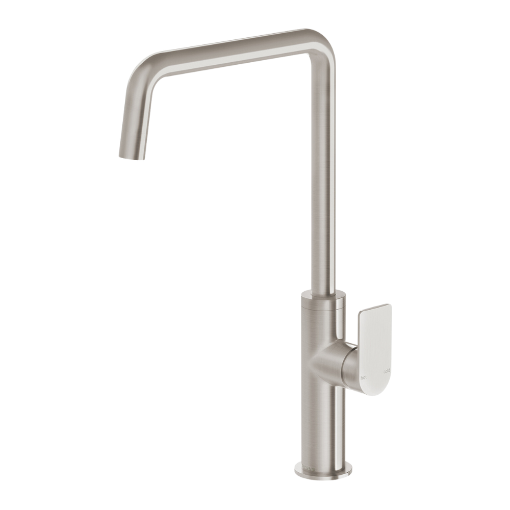 Mekko Brushed Nickel Sink Mixer 190mm Squareline