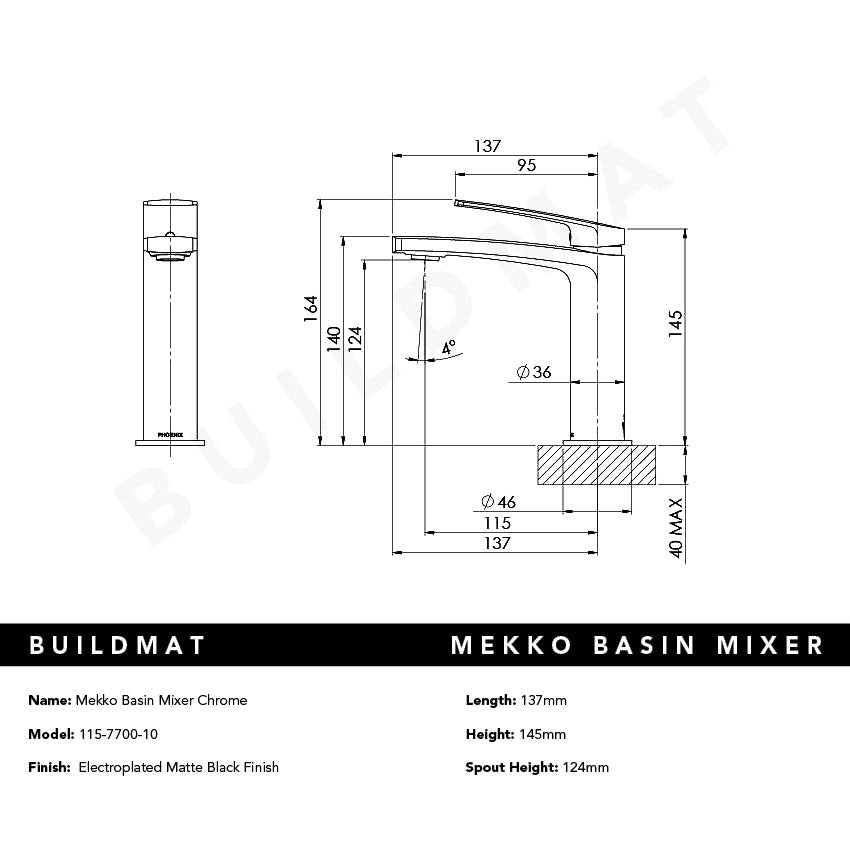 Mekko Basin Mixer Matte Black