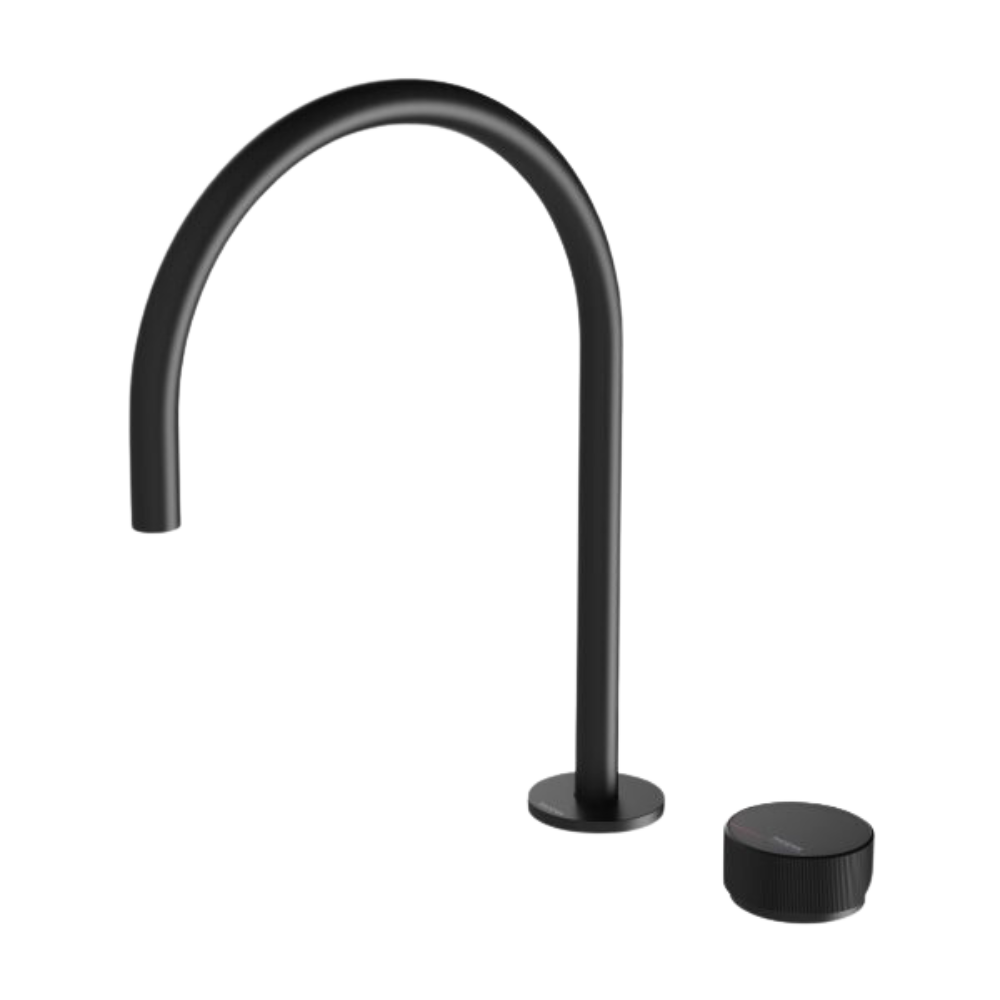 Axia Hob Sink Mixer Set 220mm Gooseneck Matte Black