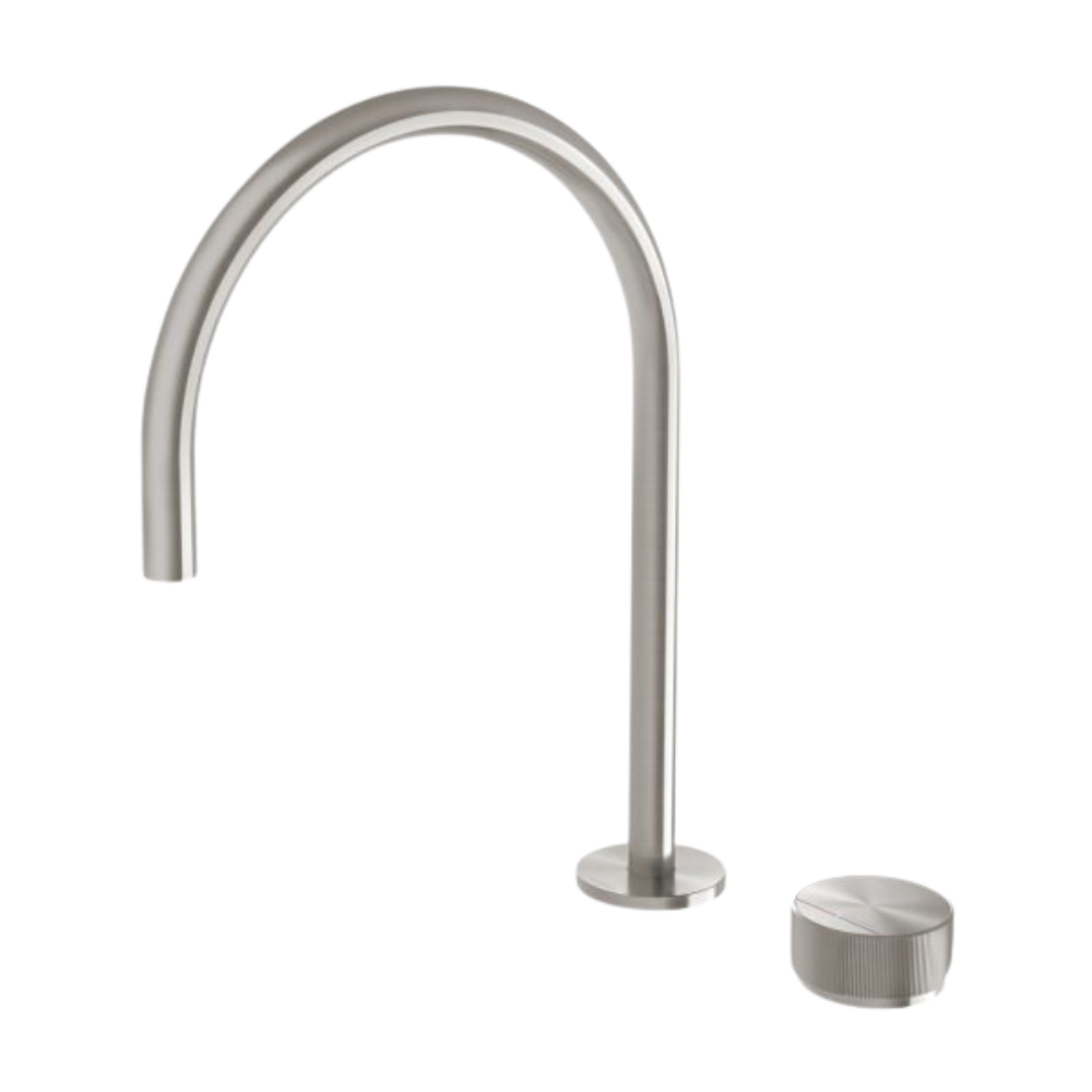 Axia Hob Sink Mixer Set 220mm Gooseneck Brushed Nickel