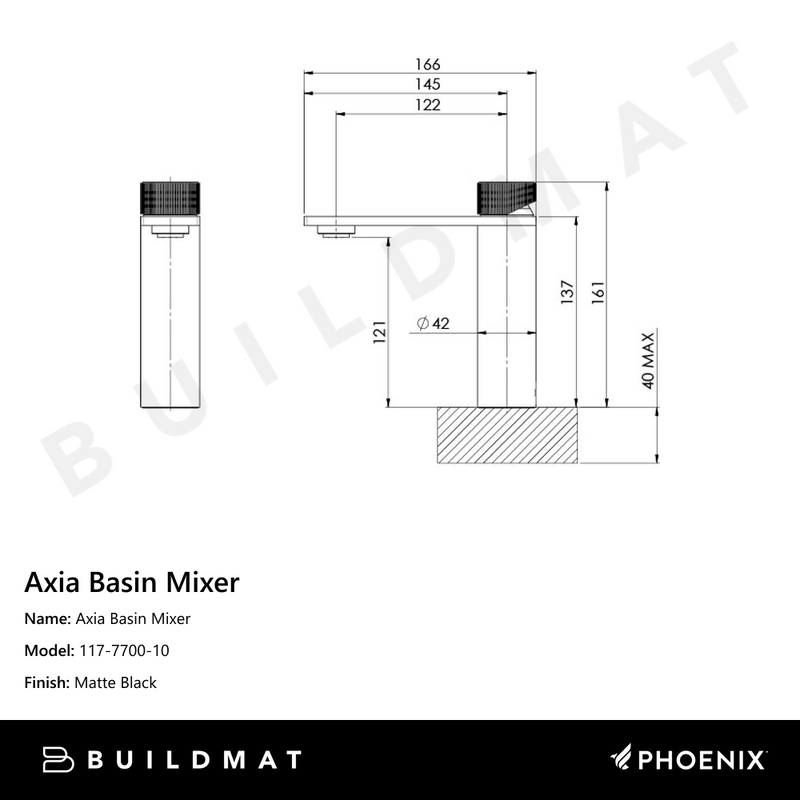 Axia Basin Mixer Matte Black