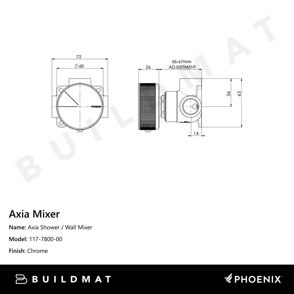 Axia Shower / Wall Mixer Chrome