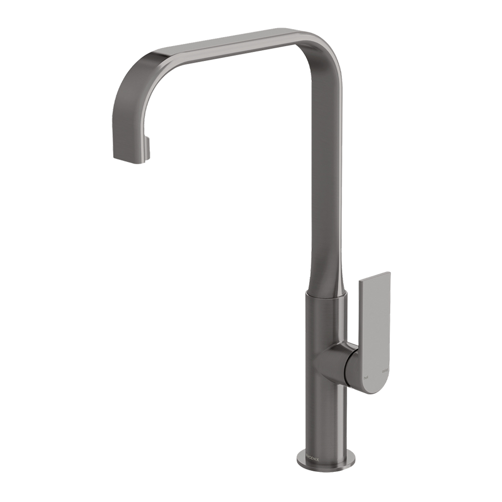 Teel Sink Mixer 200mm Squareline Brushed Carbon