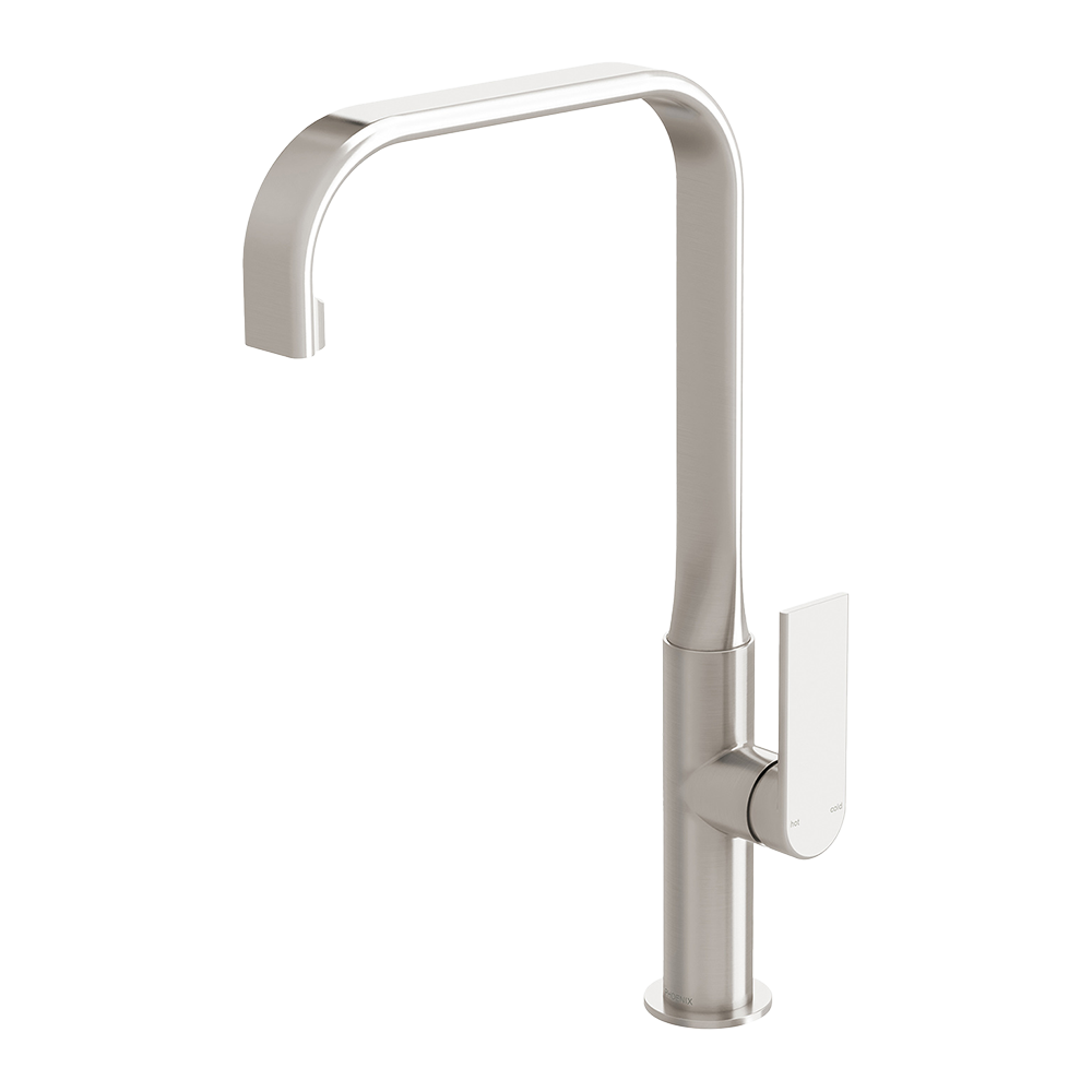 Teel Sink Mixer 200mm Squareline Brushed Nickel