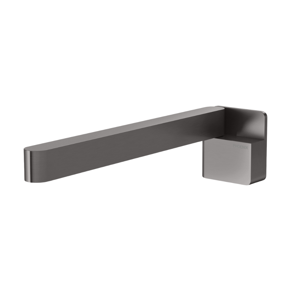 Designer Swivel Bath Outlet 230mm Square Brushed Carbon