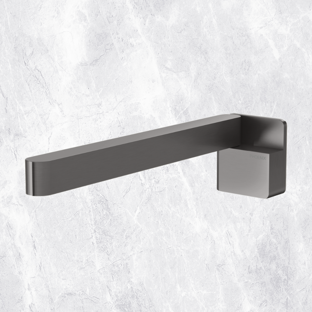 Designer Swivel Bath Outlet 230mm Square Brushed Carbon