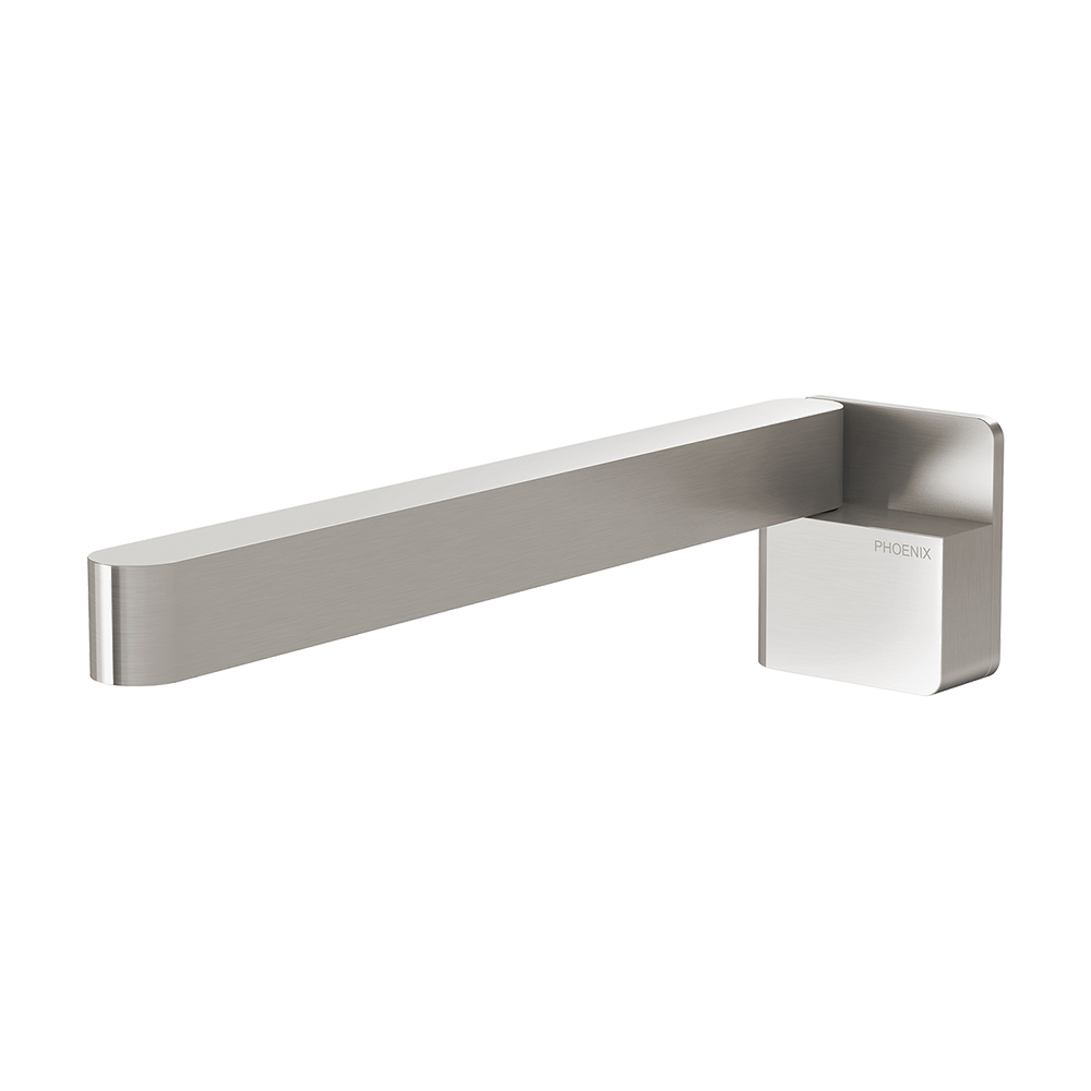 Designer Swivel Bath Outlet 230mm Square Brushed Nickel