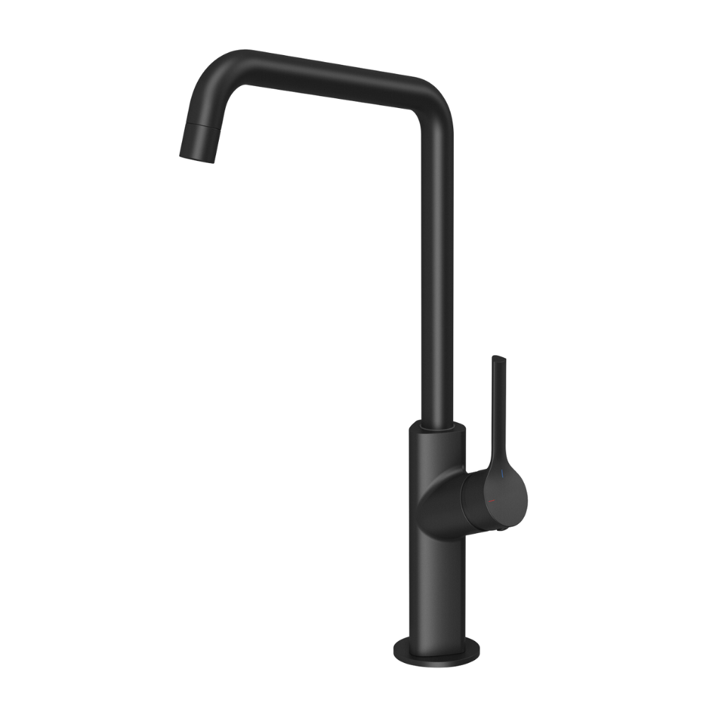 Ester Matte Black Sink Mixer 200mm Squareline