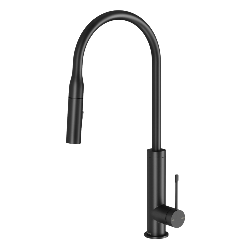 Deja Pull Out Matte Black Sink Mixer 220mm