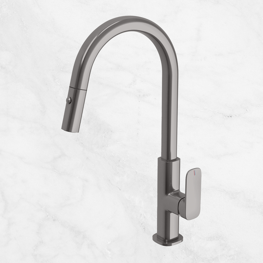 Nuage Pull Out Sink Mixer 200mm Lead Free Brushed Carbon