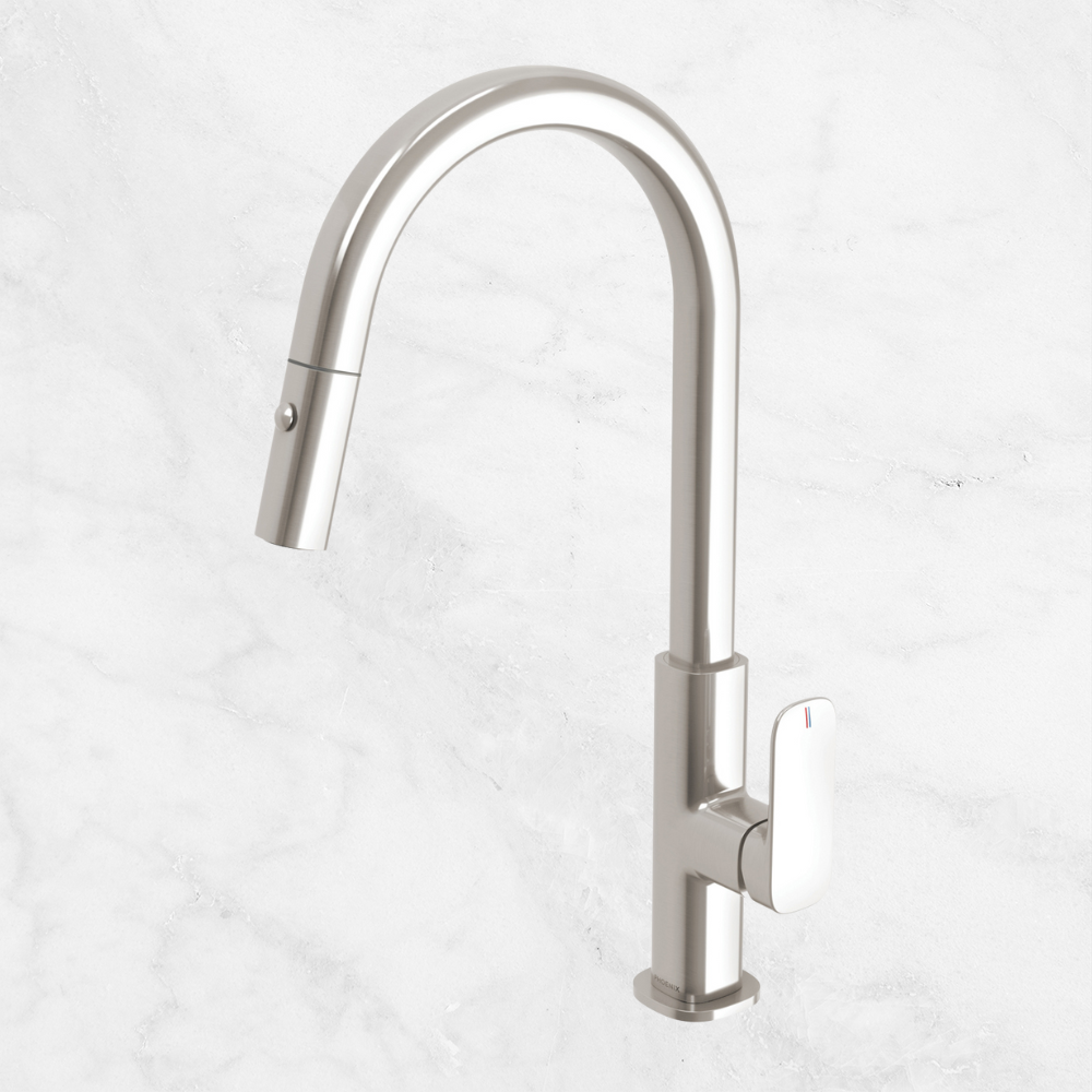 Nuage Pull Out Sink Mixer 200mm Lead Free Brushed Nickel