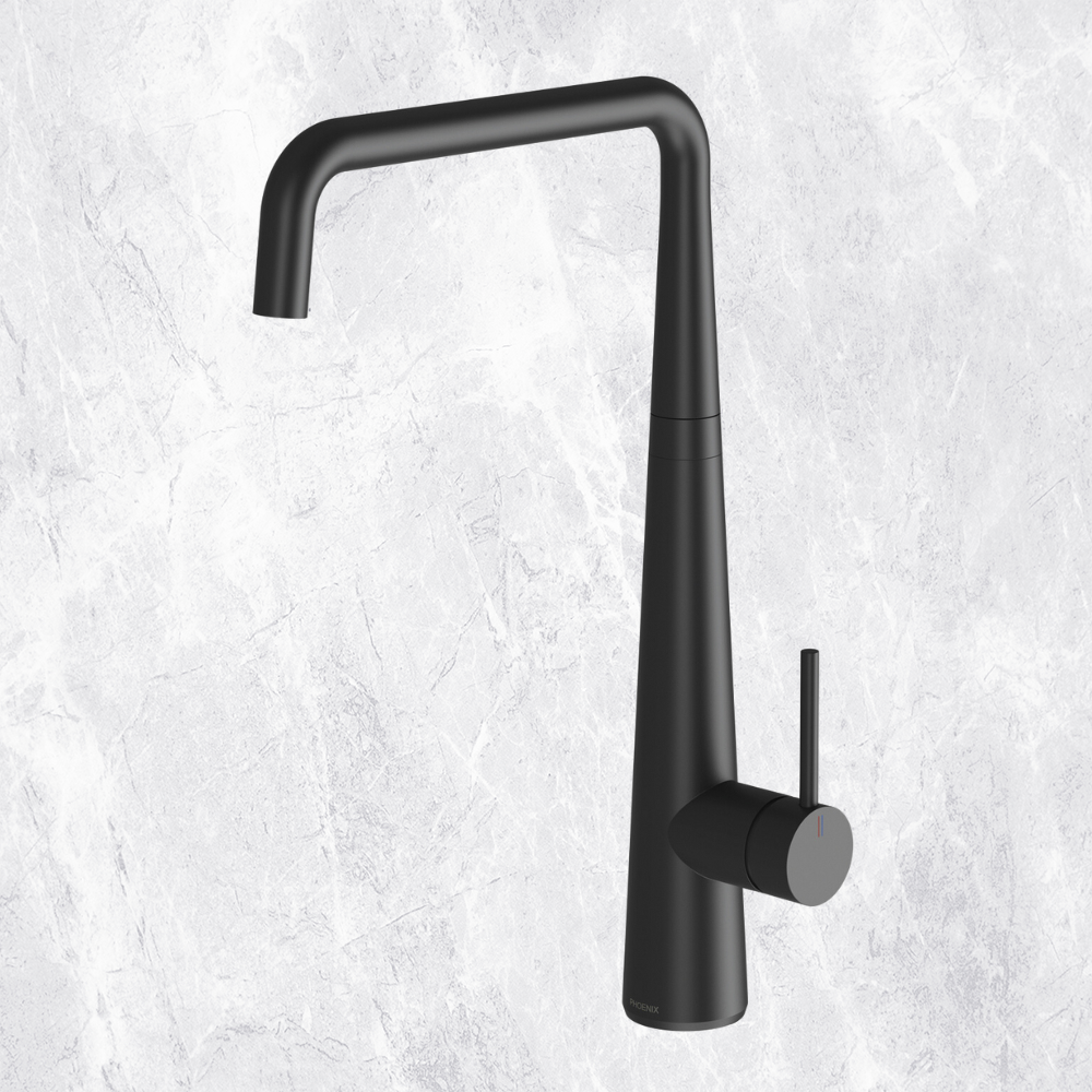 Erlen Matte Black Sink Mixer 200mm Squareline