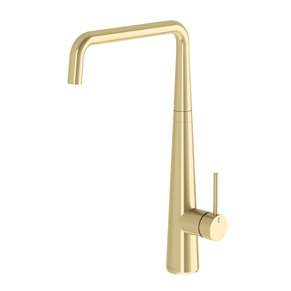 Erlen Brushed Gold Sink Mixer 200mm Squareline