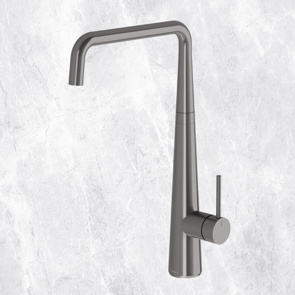 Erlen Brushed Carbon Sink Mixer 200mm Squareline