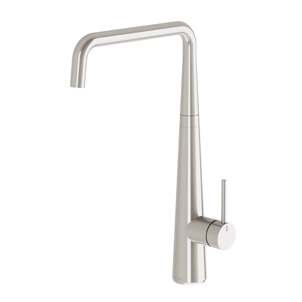 Erlen Brushed Nickel Sink Mixer 200mm Squareline