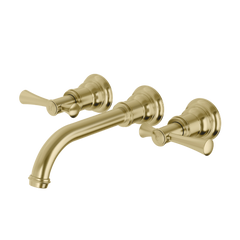 Cromford Wall Basin / Bath Tap Set Lead Free Brushed Gold