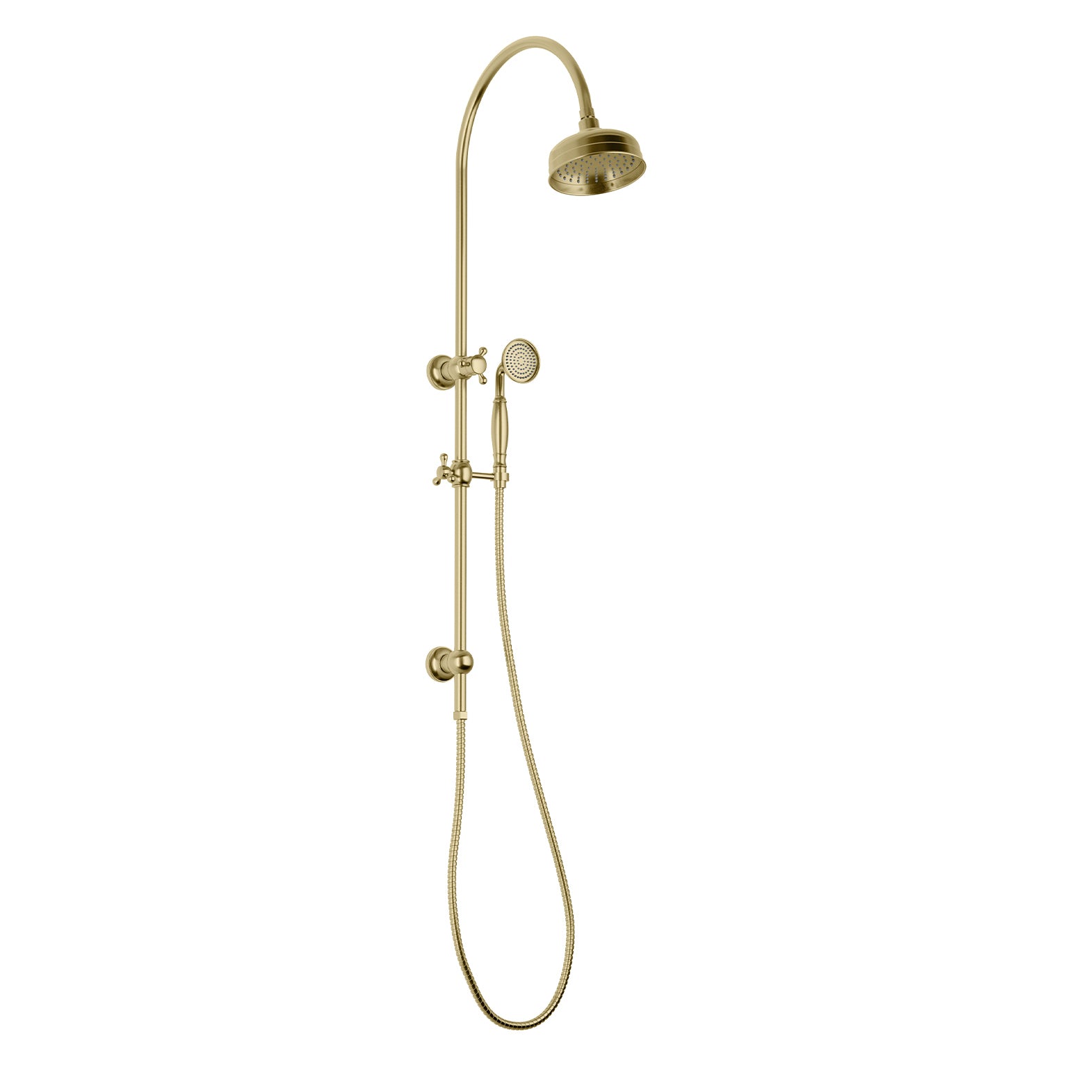 Cromford Twin Shower Brushed Gold