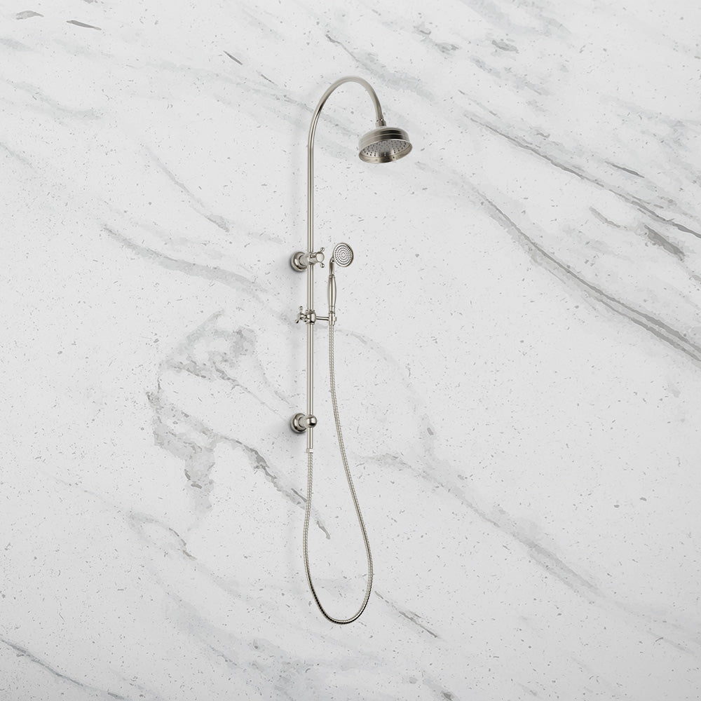 Cromford Twin Shower Brushed Nickel