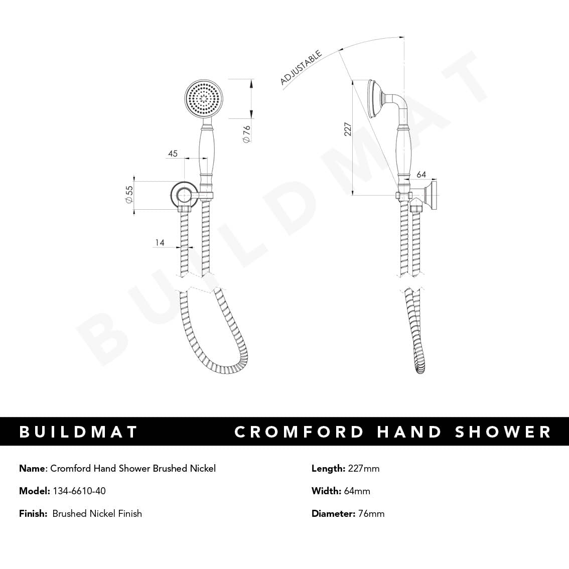 Cromford Hand Shower Brushed Nickel