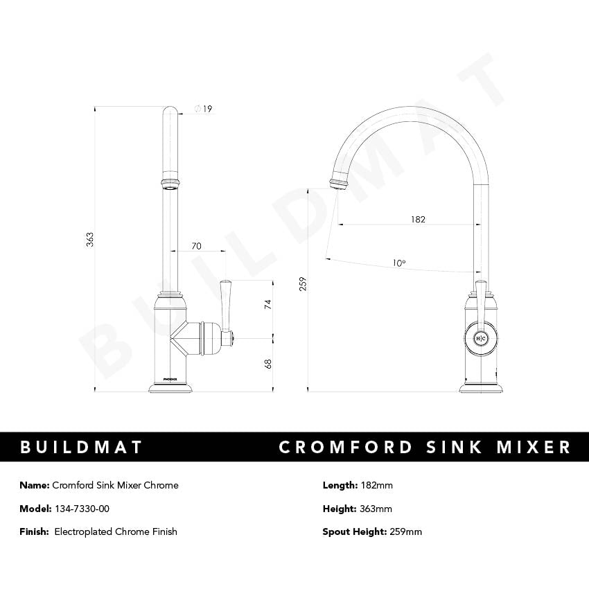 Cromford Sink Mixer Chrome