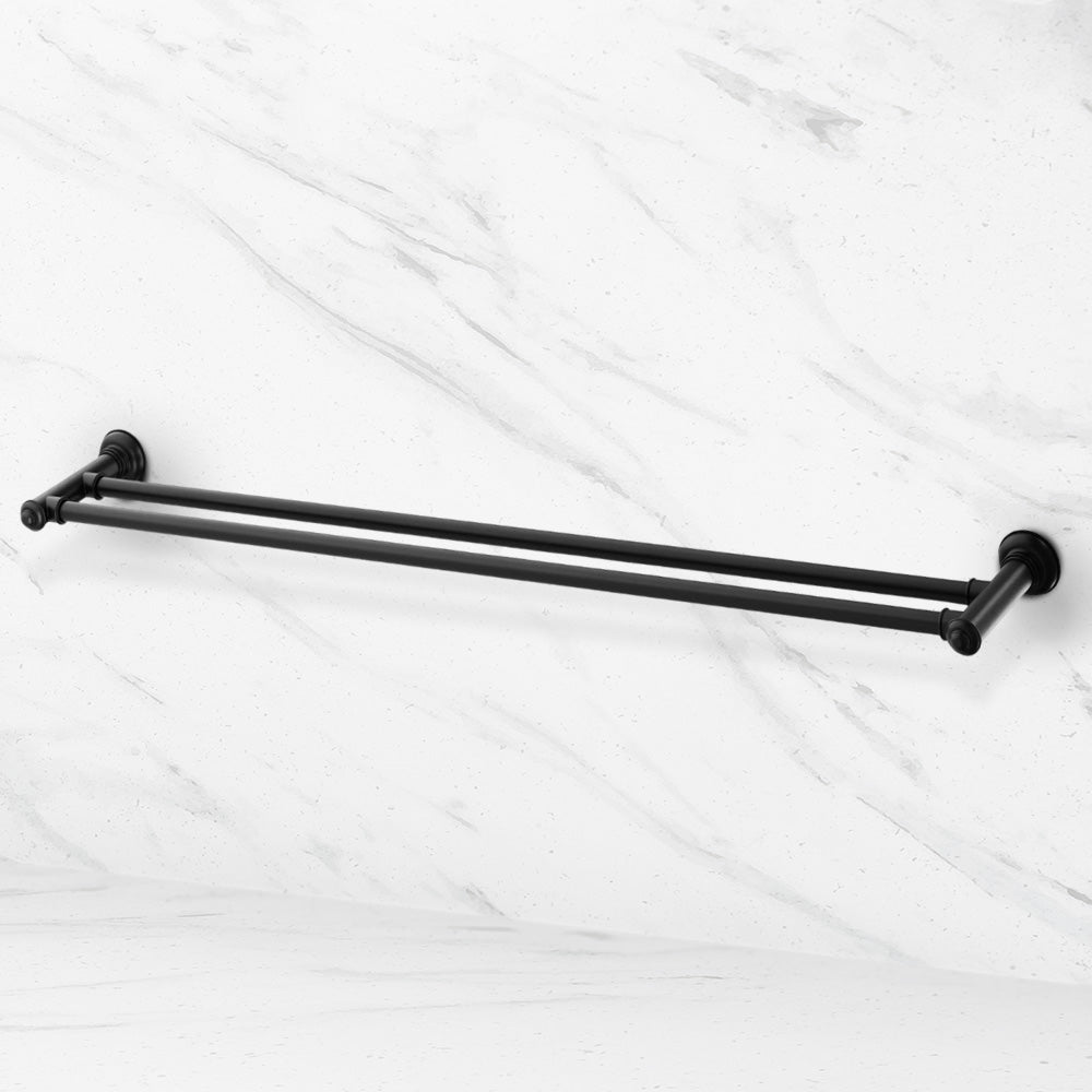 Cromford Double Towel Rail 800mm Matte Black