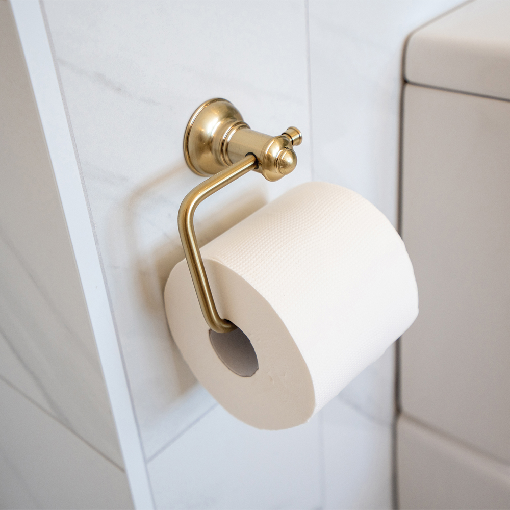 Cromford Toilet Roll Holder Brushed Gold