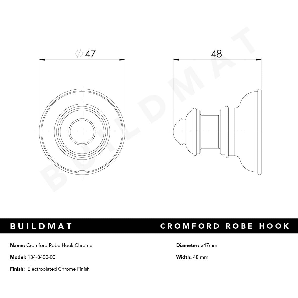 Cromford Robe Hook Chrome