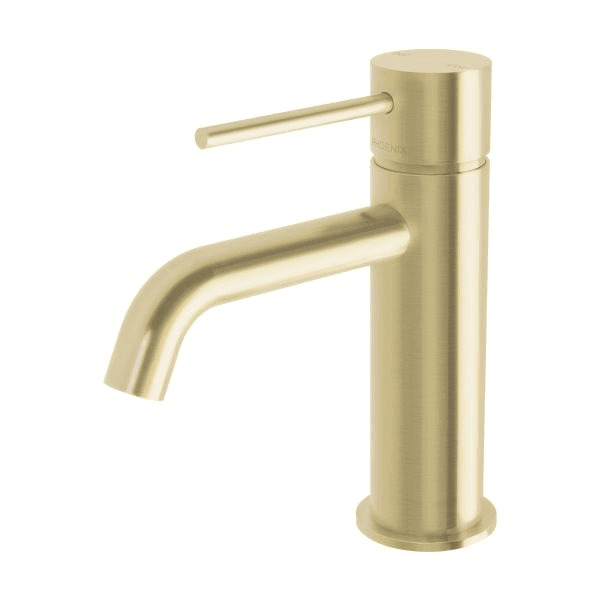 Vivid Slimline Basin Mixer Curved Outlet  Brushed Gold