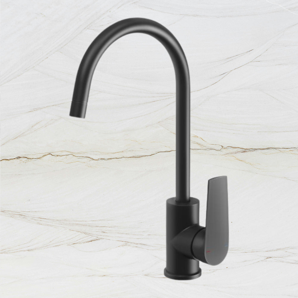 Arlo Sink Mixer 200mm Gooseneck Matte Black