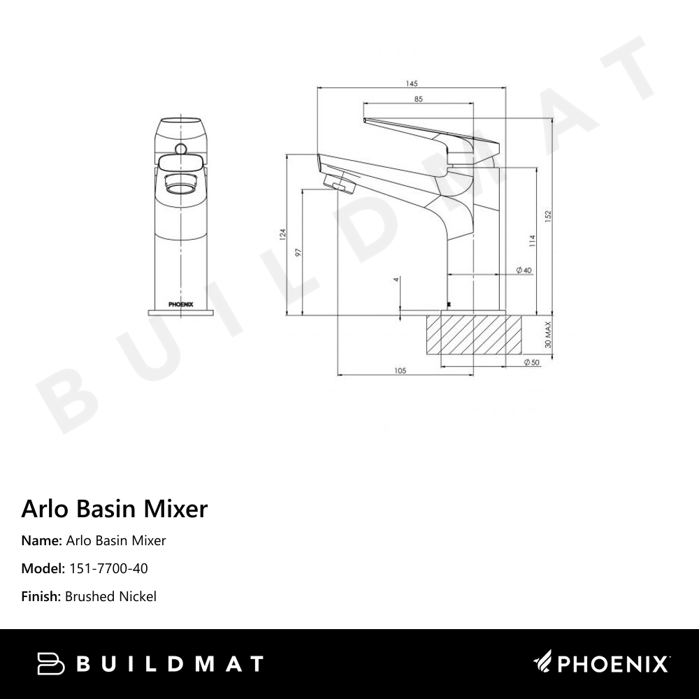 Arlo Basin Mixer Brushed Nickel