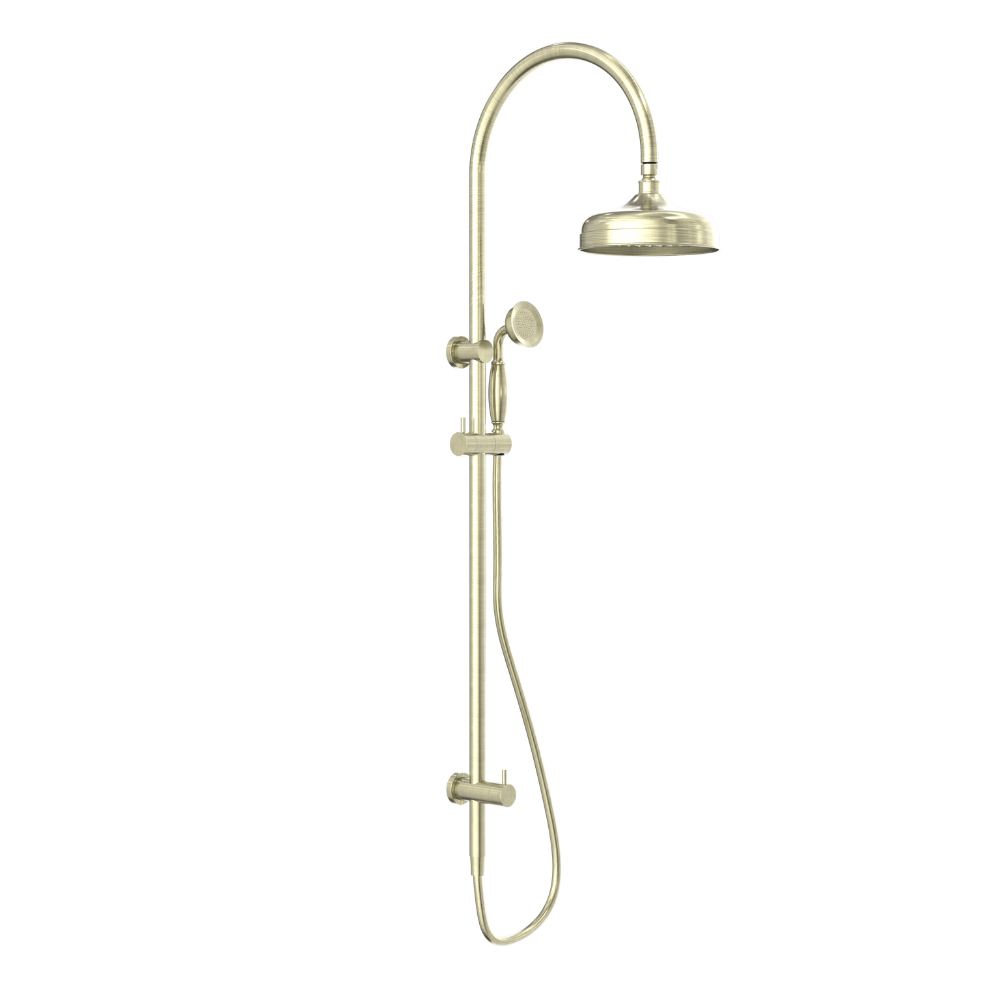 York Twin Shower with Metal Hand Shower Aged Brass