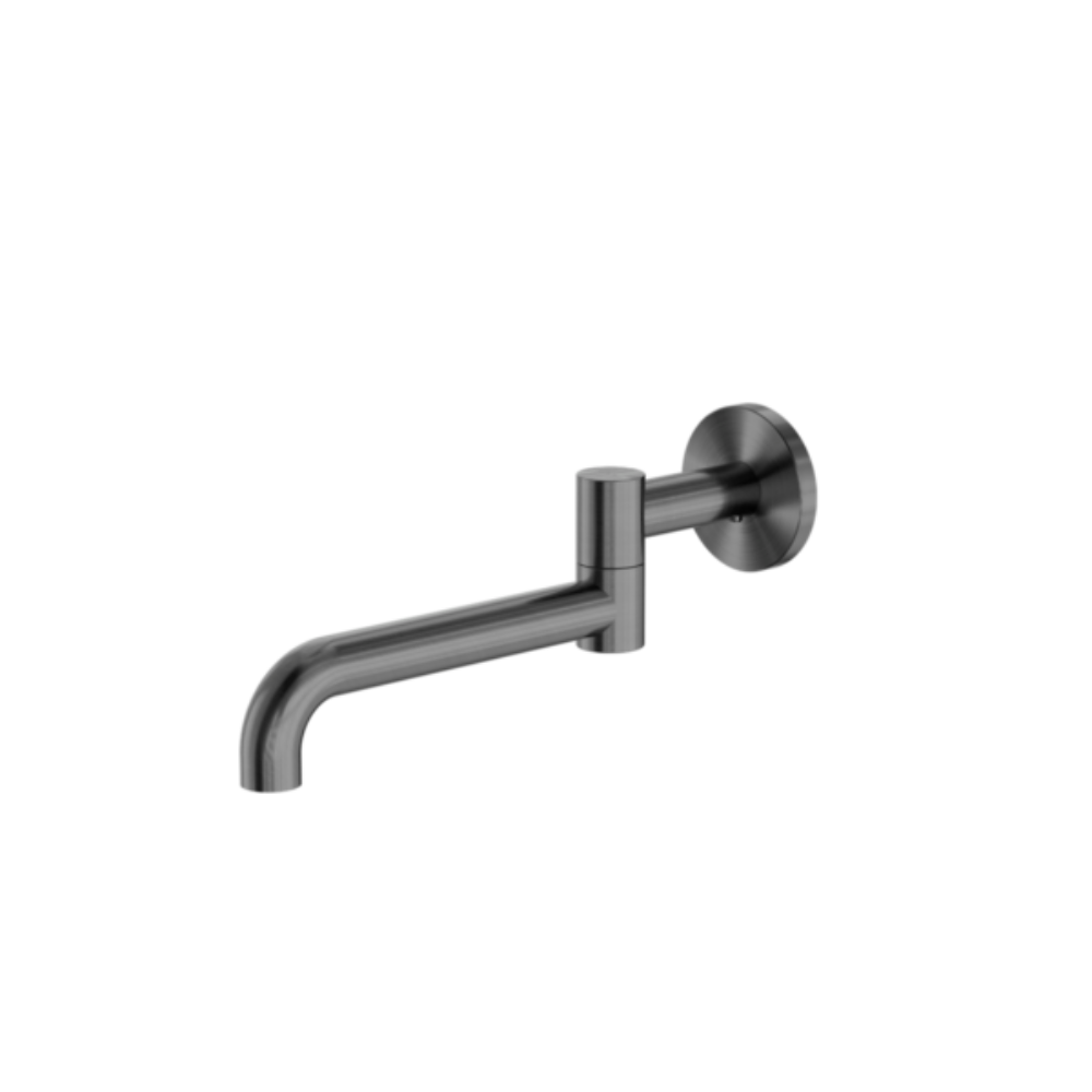 Mecca Wall Mounted Swivel Basin/Bath Spout 225mm Gunmetal