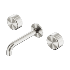 Nero Serenity Wall Basin Set 185mm with Metal Handle Brushed Nickel