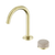 Nero Serenity Progressive Basin Mixer Arc Spout With Rome Travertine Handle Brushed Gold
