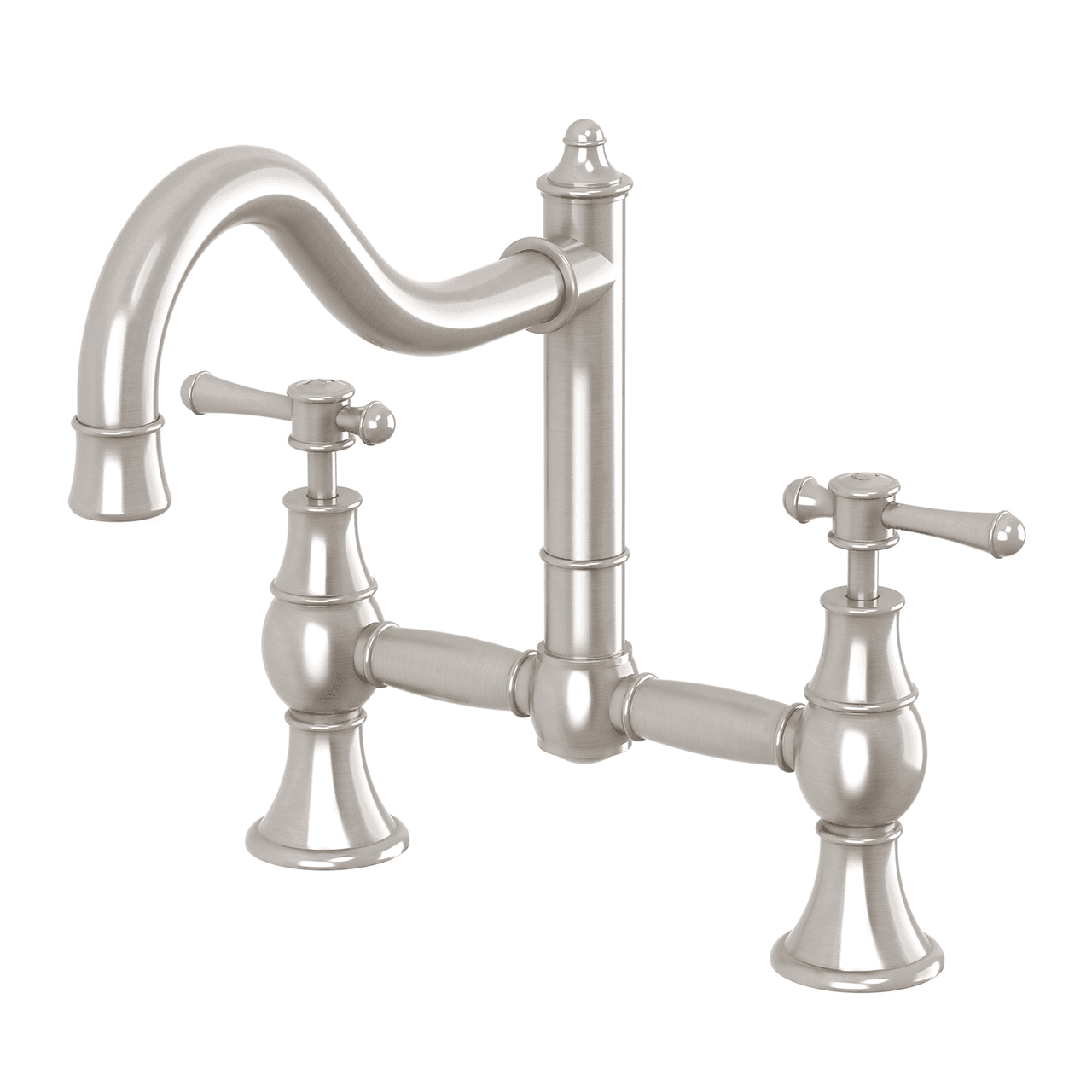 Nostalgia Exposed Sink Set 230mm Shepherds Crook Brushed Nickel