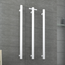 Straight Round Vertical Single Heated Towel Rail Satin White