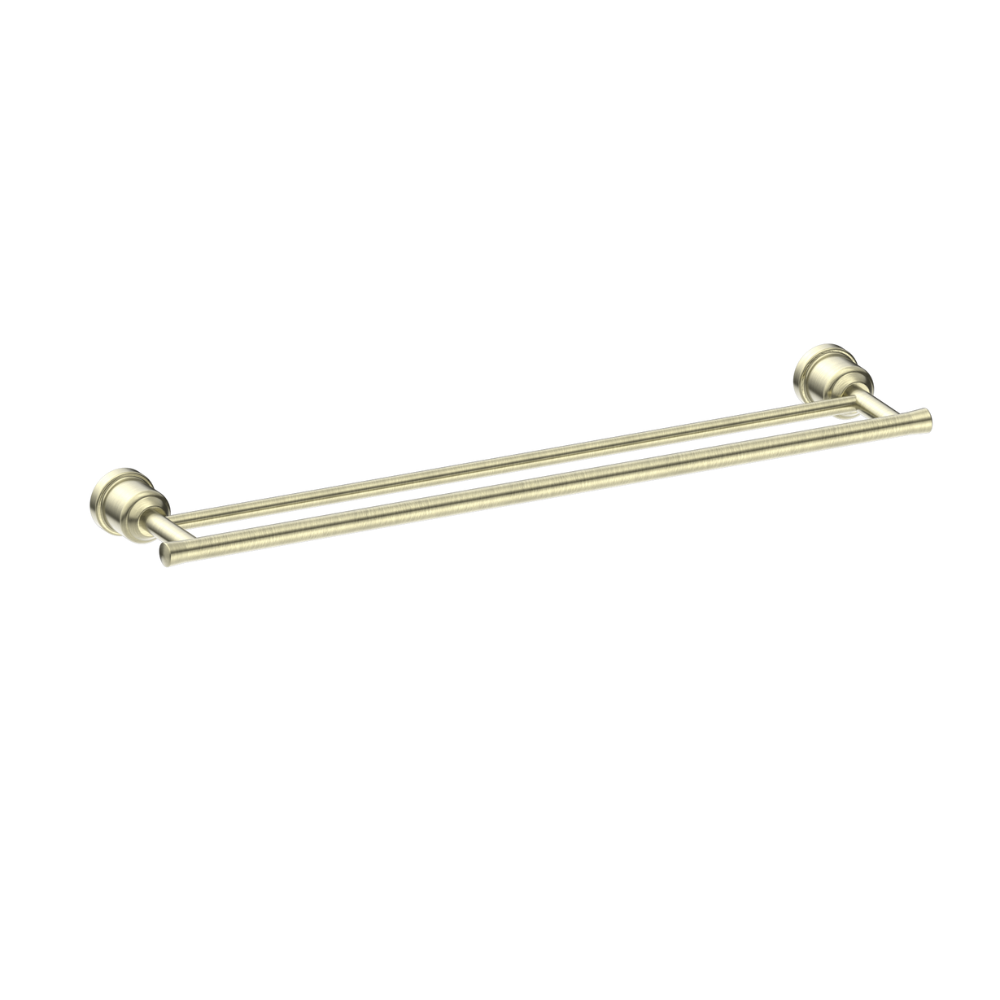 York Double Towel Rail 600mm Aged Brass