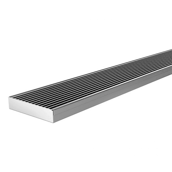 Phoenix Flat Channel Drain HG 100 x 1200mm Outlet 90mm Stainless Steel