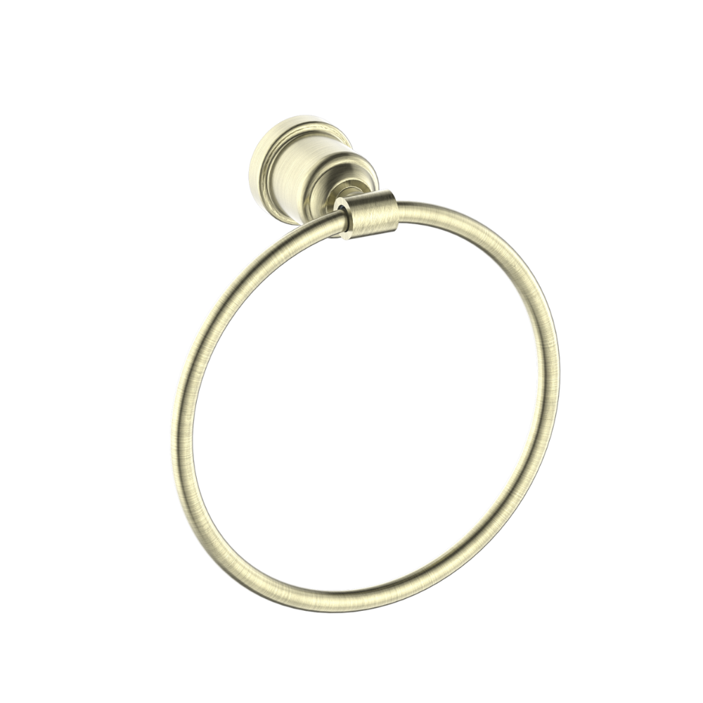 York Towel Ring Aged Brass