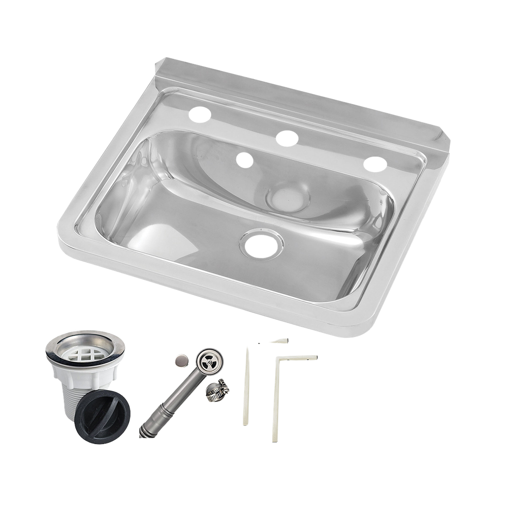 Wall Mounted Hand Basin 3 Tap Hole with Overflow Kit