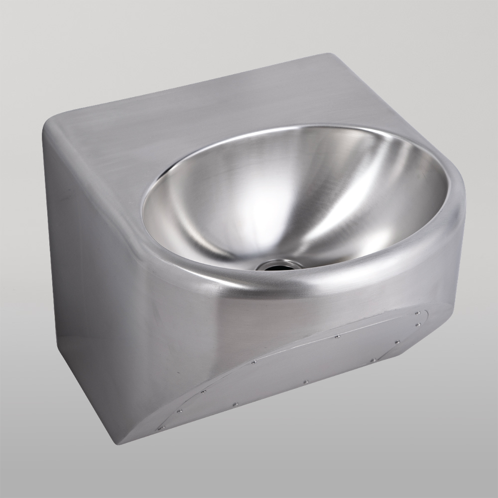 Round Disabled Compliant Wall Mounted Stainless Steel Hand Basin