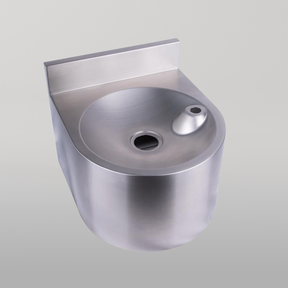 Round Wall Mounted Drinking Fountain with Bubbler Landing